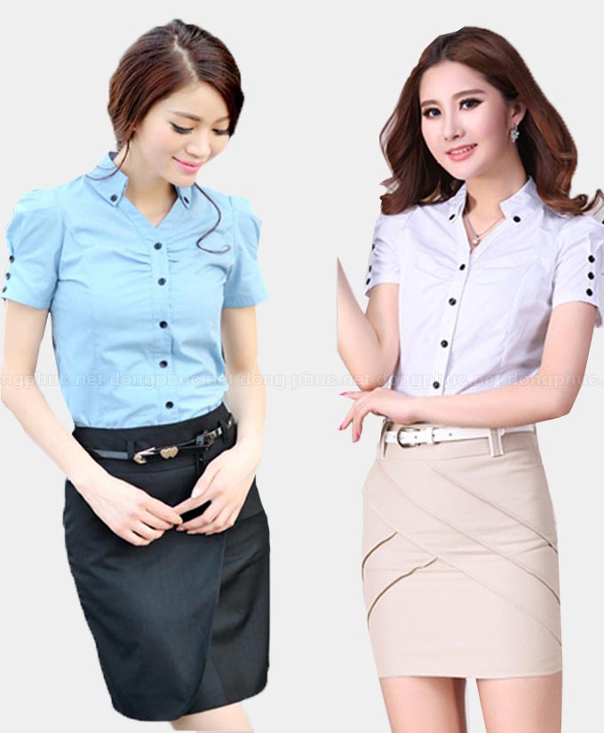 Áo sơ mi cổ trụ công sở | Ao so mi co tru cong so